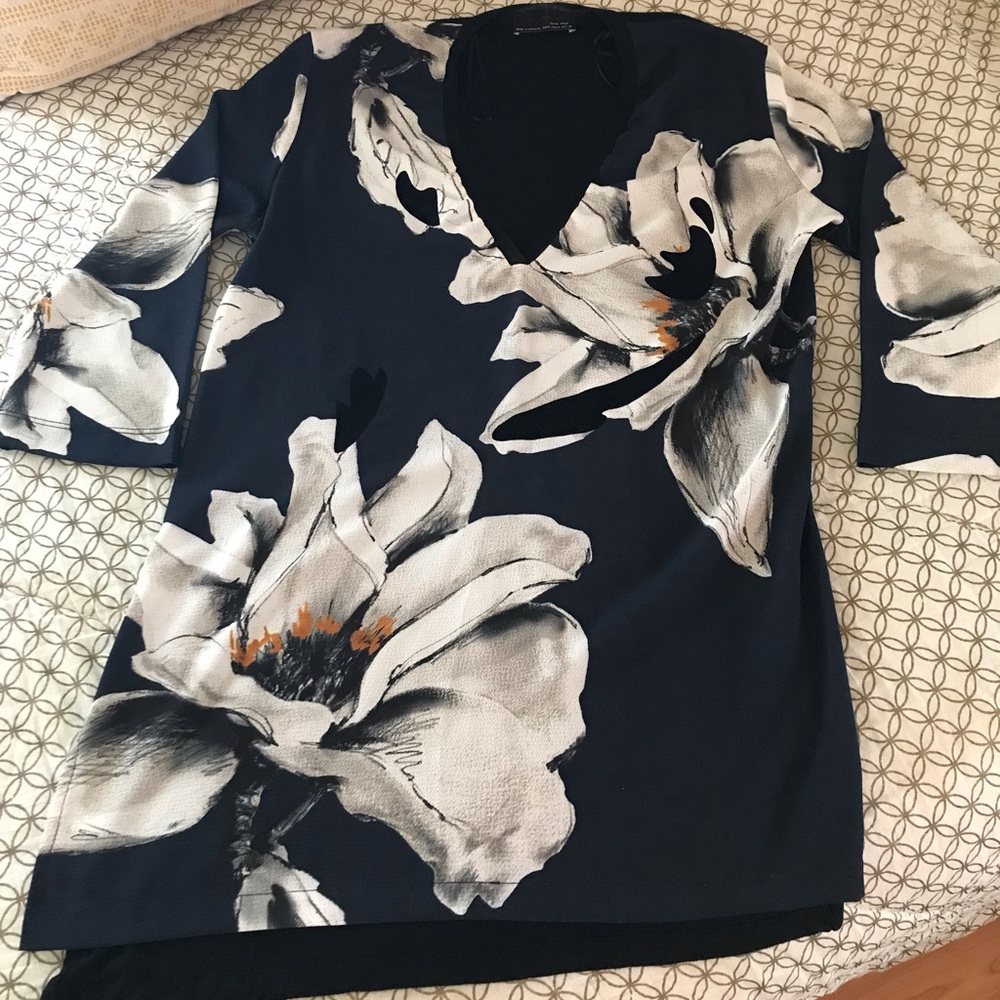 Zara crepe/jersey/velvet top/tunic